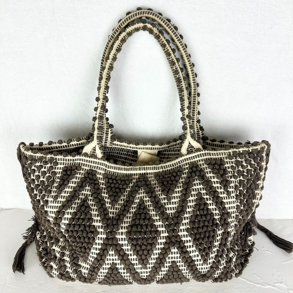 Antonello Tedde Capriccioli Handwoven Eco Luxury Handbag Large Rombi Linen